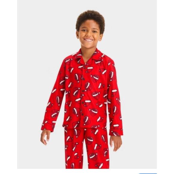 Cat and Jack Boys 5t Santa Hat DesignTwo Piece Pajama Set Christmas Holiday NWOT - Picture 1 of 6